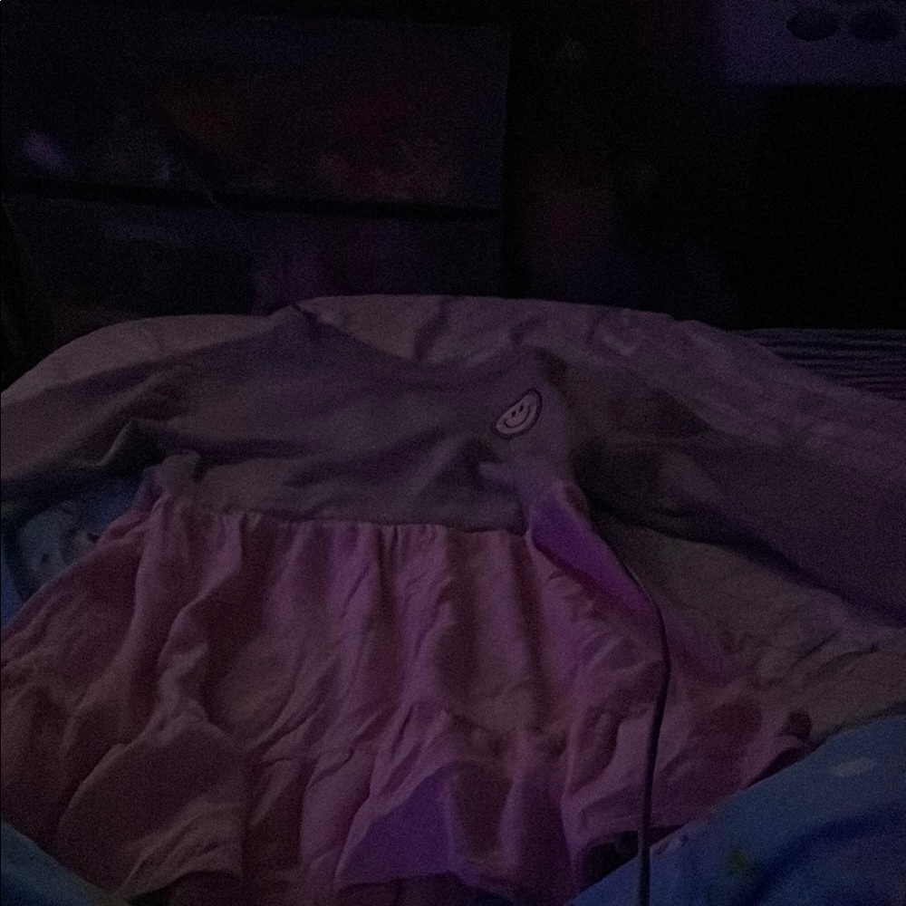 Evsie Gray and Pink Dress with Smiley Face